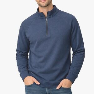 Public Rec Men's XXL Blue Pima Cotton Stretch 1/4 Zip Pullover Sweatshirt Casual